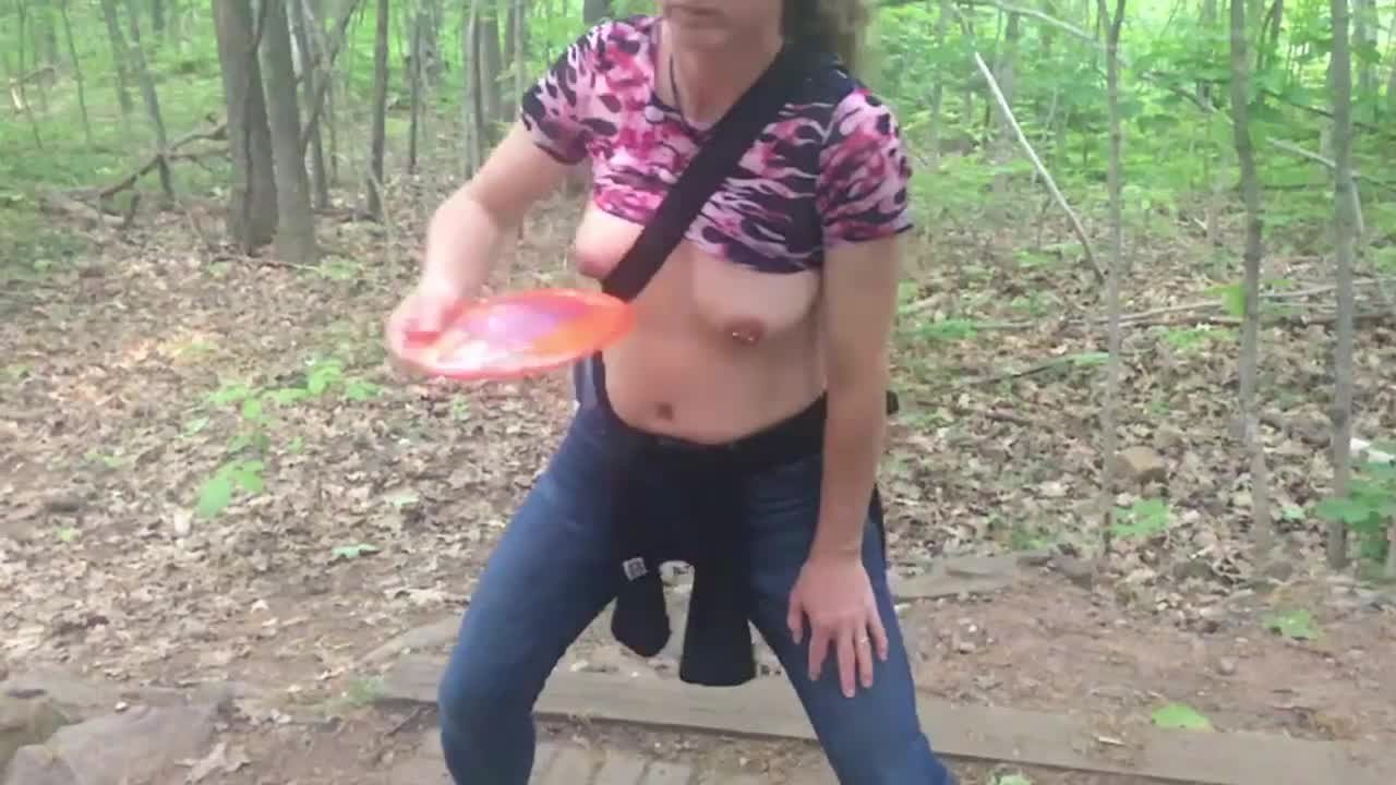 Video by JoyMillad with the username @JoyMillad,  June 13, 2023 at 3:13 PM. The post is about the topic Great Outdoors and the text says 'Playing with some dicks, I mean discs  ;)  - XOXO Joy!'
