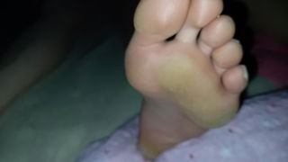 Video by PervertPair93 with the username @PervertPair93,  April 8, 2021 at 3:18 PM. The post is about the topic Exposed Wife and the text says 'I love her little feet and soles.  Showing her naked turns me on when she doesn't know it'