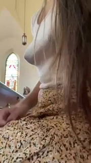 Video by Bobspen15 with the username @Bobspen15,  July 7, 2021 at 1:45 PM. The post is about the topic MILF and the text says 'flashing in church'