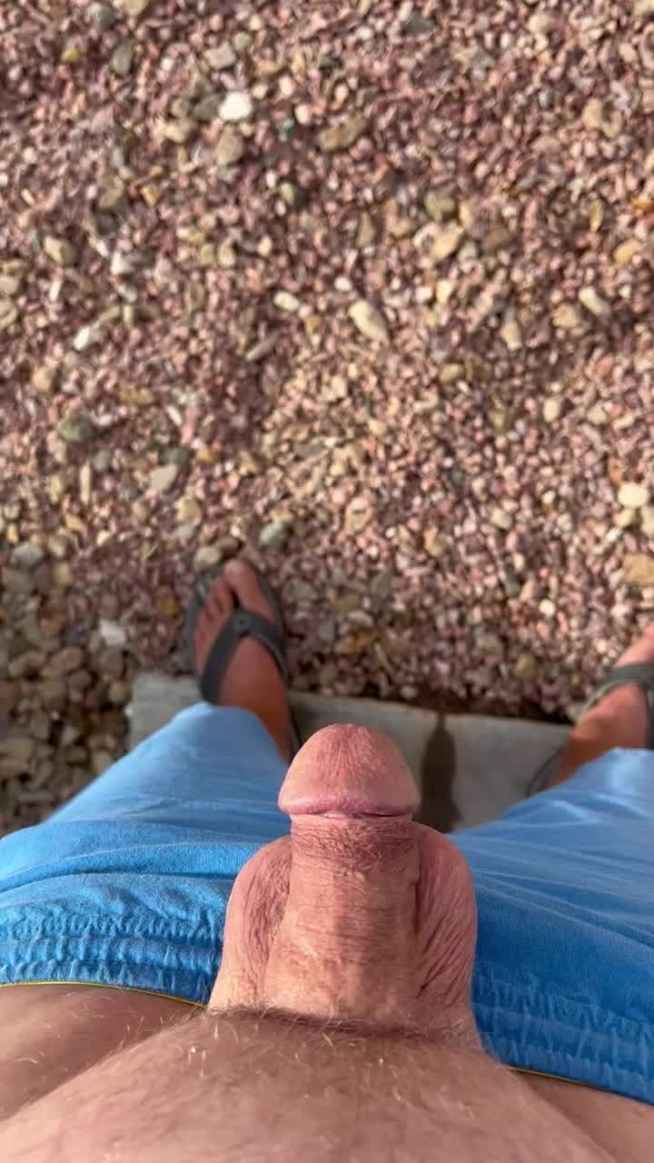 Video by Desertguy with the username @Desertguy, who is a verified user,  August 16, 2022 at 1:20 AM. The post is about the topic Pissing Videos and the text says 'watering the rocks a little'