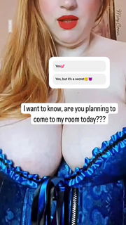 Video by Mary Corner with the username @marycorner, who is a star user,  August 23, 2024 at 12:56 PM. The post is about the topic Huge Boobs and the text says 'I want to know, are you planning to come to my room today??? #streamer'