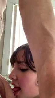 Video by LongWalk9x7 with the username @LongWalk9x7,  July 26, 2022 at 12:10 PM. The post is about the topic blowjob and the text says 'Lovely short-haired brunette sucking on a long, skinny dick'