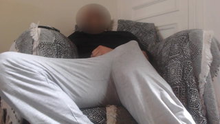 Video by TheRedSofa with the username @TheRedSofa, who is a verified user,  June 26, 2024 at 7:56 AM. The post is about the topic Panty Bulge and the text says 'My big cock stretches my pants 
#TheRedSofa'
