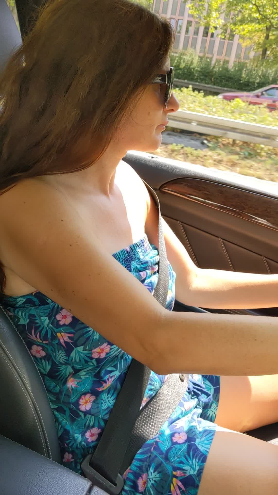 Video by HotwifeHunny with the username @HotwifeHunny, who is a star user,  July 23, 2022 at 12:02 PM. The post is about the topic MILF and the text says 'Just driving around 😅 Could I catch your attention? 39yo'