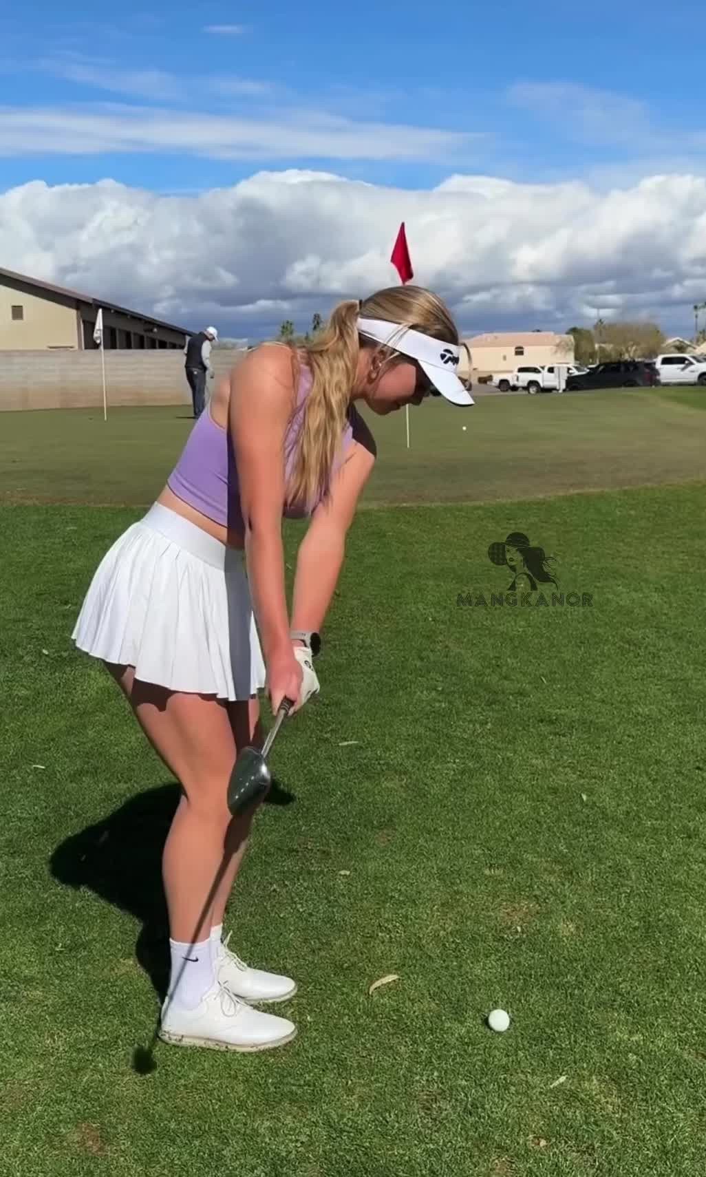 Shared Video by MangKanorKnows with the username @MangKanorKnows,  April 12, 2024 at 4:51 PM. The post is about the topic influencersgonewild and the text says 'sexy Instagram golf babe'