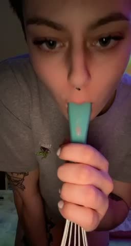 Video by Sweethippie with the username @Sweethippie, who is a star user,  February 20, 2022 at 9:36 AM. The post is about the topic Amateurs and the text says 'no gag reflex! who wants to test it out?? 😇'