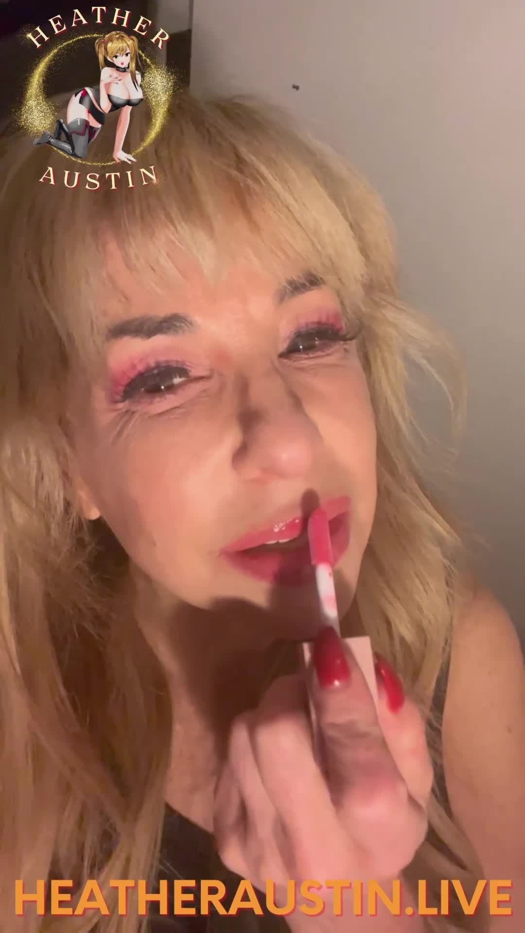 Video by hotfoxmedia1 with the username @hotfoxmedia1, who is a brand user,  April 12, 2024 at 1:11 PM and the text says 'See full lipstick fetish from "Heather Austin" by clicking this link: https://heatheraustin.live/videos/5'