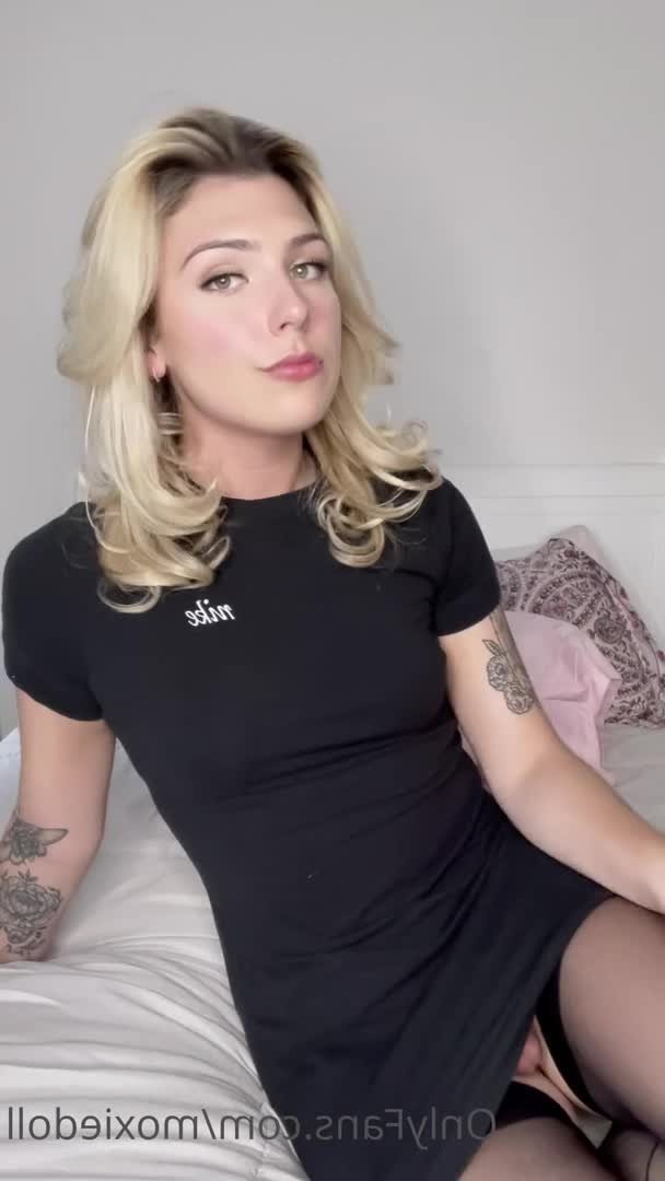 Shared Video by beautyhasnogender with the username @beautyhasnogender, who is a verified user,  April 22, 2024 at 9:17 AM and the text says 'Still one of my favourite women out there! simply stunning! that cock is to die for as is that lingerie set!'