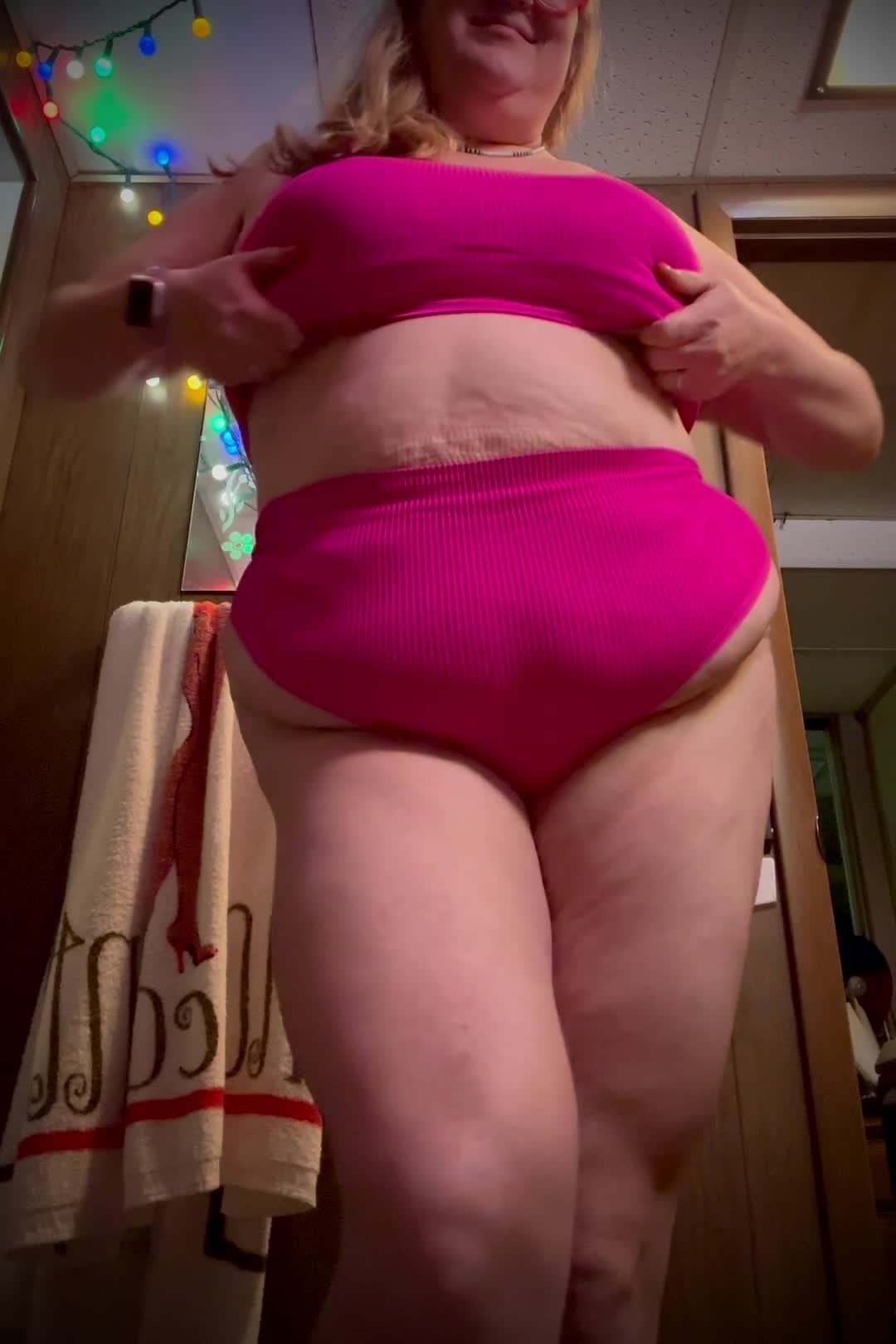 Video by TitsAndGigglez with the username @TitsAndGigglez, who is a verified user,  May 4, 2024 at 1:21 PM. The post is about the topic Thick & Curvy and the text says 'pretty in pink 🩷 #bbw #tits #boobs #natural #thighs #booty #ass'