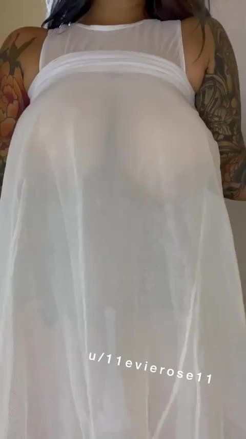 Video by AllChicksNoDicks with the username @AllChicksNoDicks, who is a verified user,  April 20, 2024 at 8:30 PM and the text says '#nsfw #aa #busty #curvy #saggytits
#11evierose11 

u/11evierose11'