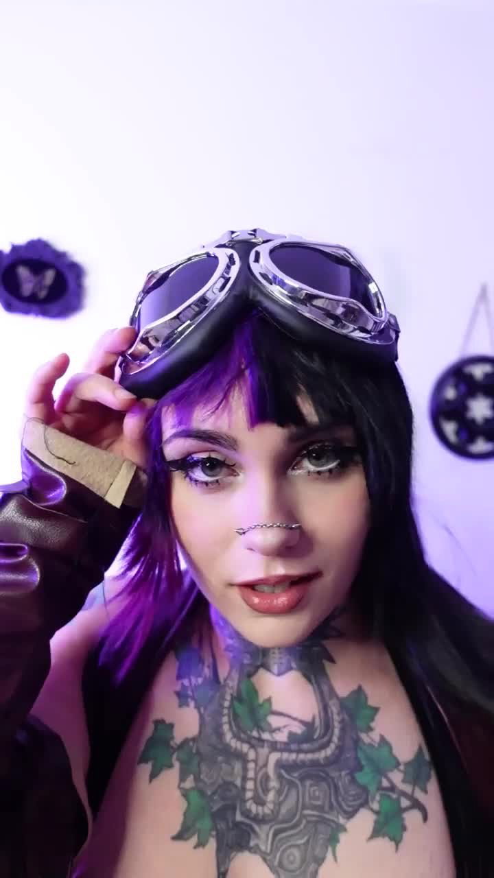 Video by AllChicksNoDicks with the username @AllChicksNoDicks, who is a verified user,  May 9, 2024 at 1:30 AM and the text says '#nsfw #aa #goth #busty #saggytits #Laheldoll 

u/Laheldoll'