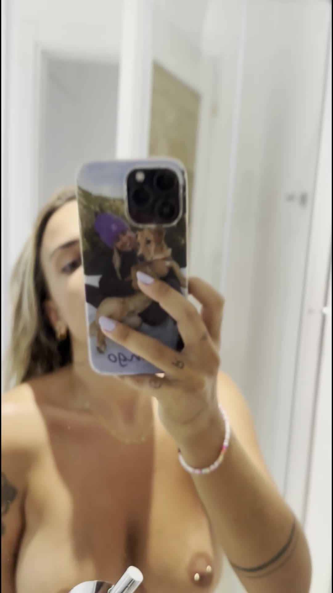 Video by lanamonroe with the username @lanamonroe, who is a star user,  September 26, 2023 at 9:04 PM. The post is about the topic Mirror Selfies and the text says 'Nude in bathroom 😈'