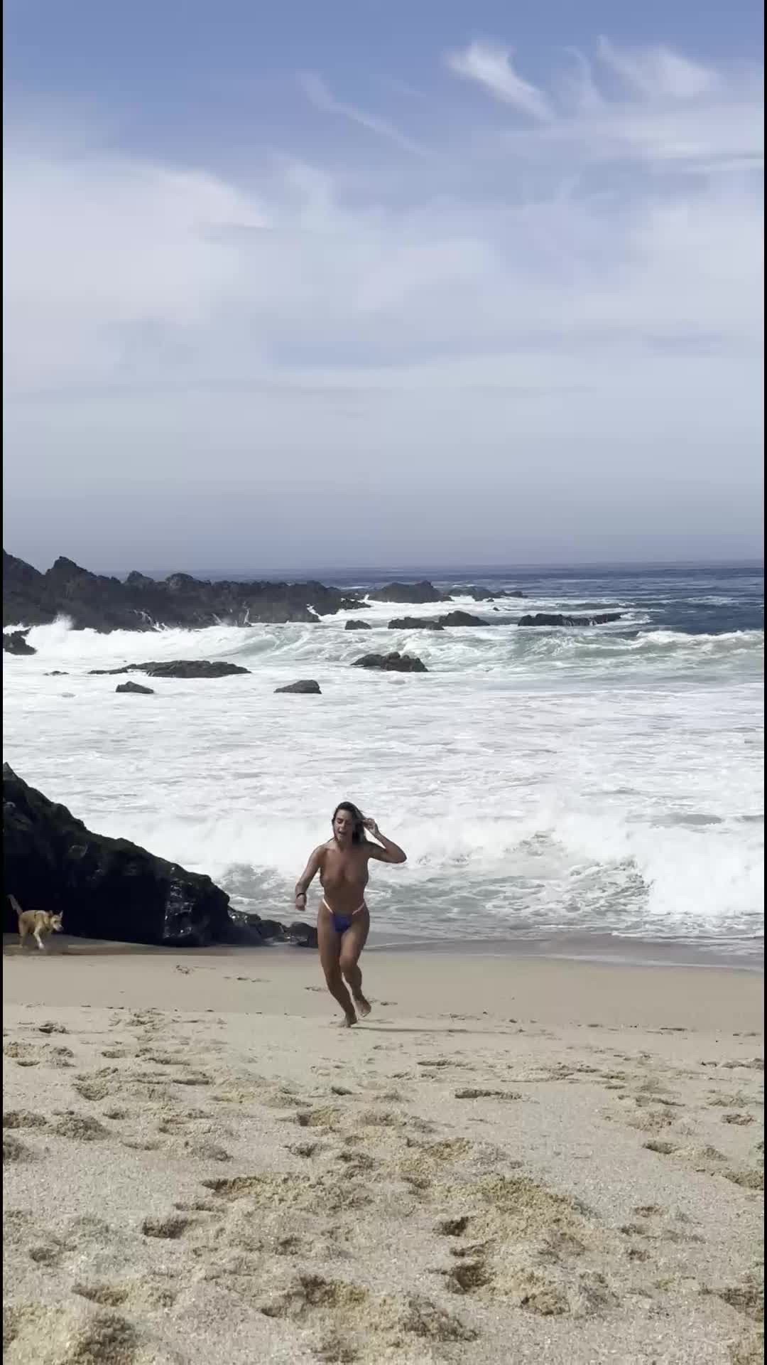 Video by lanamonroe with the username @lanamonroe, who is a star user,  November 8, 2023 at 9:55 PM. The post is about the topic Beach and Nudist Girls and the text says 'Booby shake 😳😏'