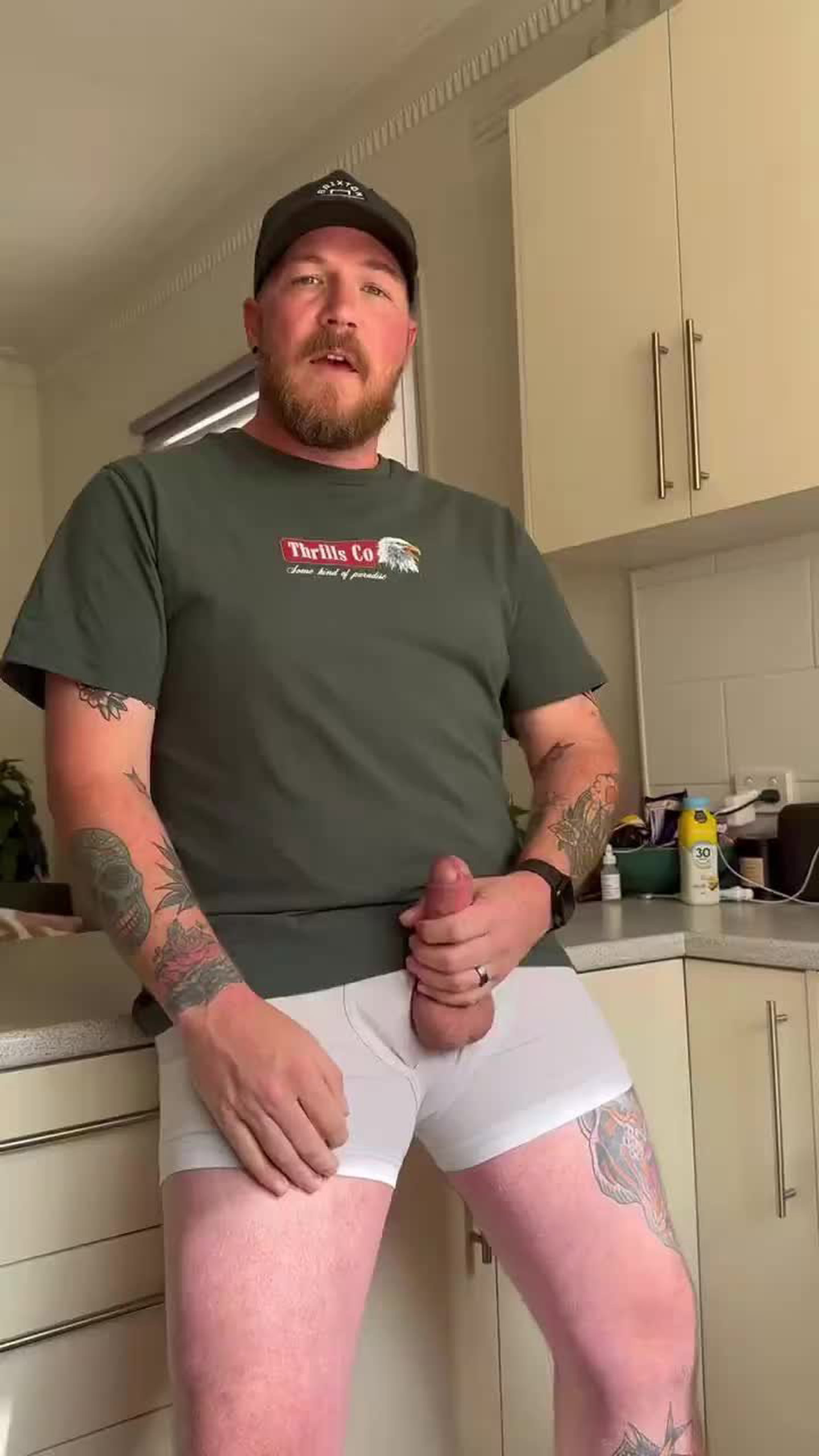 Shared Video by MauiThor with the username @MauiThor, who is a verified user,  May 4, 2024 at 3:30 AM and the text says '#cumpilation #dilf #beefy #caps #beard #ginger #cum #cumshooter'