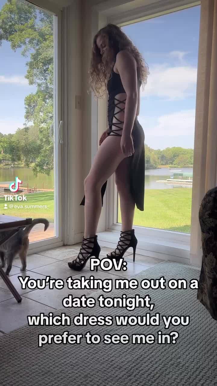 Video by Evasummers with the username @Evasummers, who is a star user,  August 15, 2023 at 6:54 PM. The post is about the topic NSFW TikTok and the text says 'which one? 🖤🥵 #girls #fyp #usa'