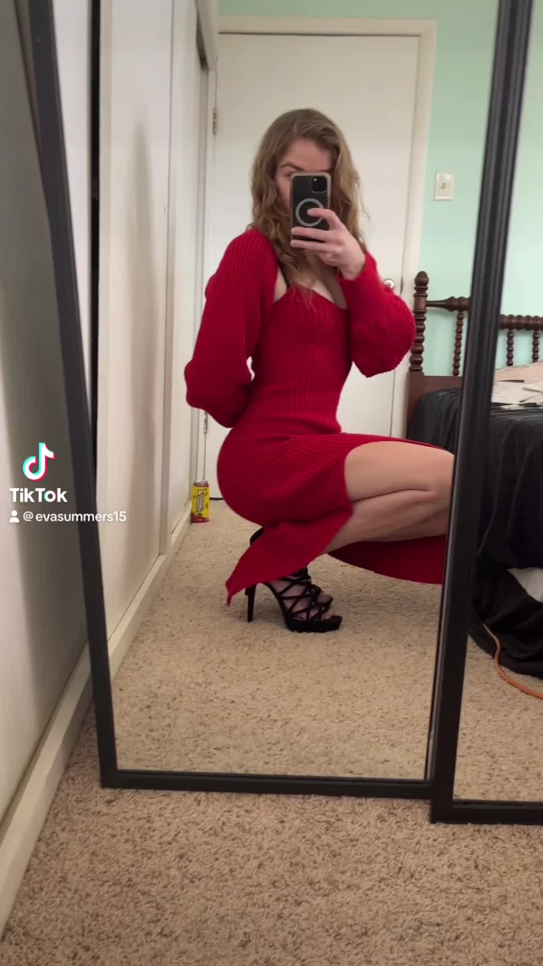 Video by Evasummers with the username @Evasummers, who is a star user,  February 2, 2024 at 11:33 PM. The post is about the topic NSFW TikTok and the text says 'Comment below what position you want to fuck me in the most 😈🥵 #fyp

#girls #hot #horny #sexy #slitdress #trending #foryou #onlyfans #thickthighs #thickass #petite #blonde #goddess #borntobefucked #worship #highheels #wet #tight'