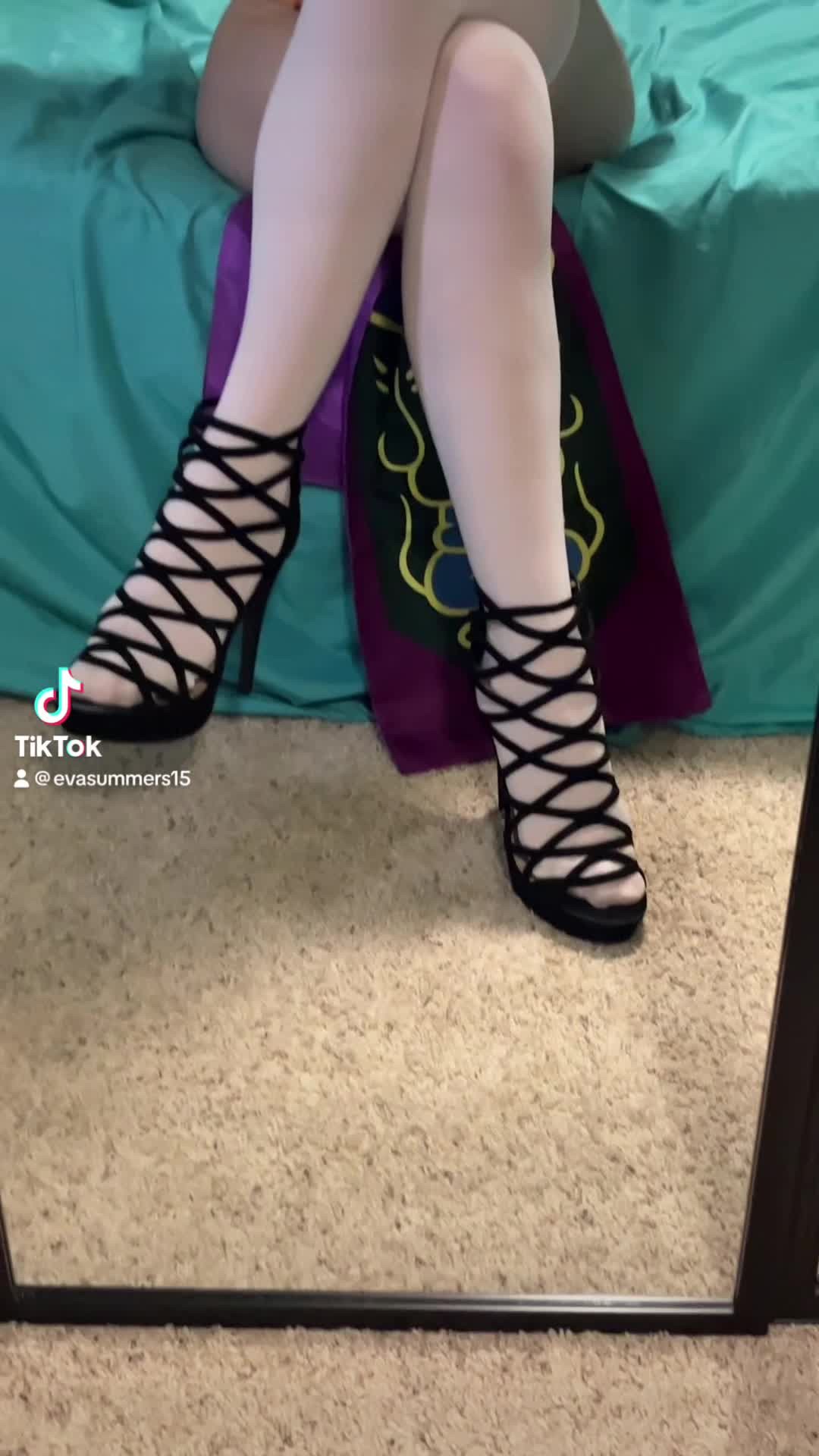Video by Evasummers with the username @Evasummers, who is a star user,  March 8, 2024 at 2:00 PM. The post is about the topic NSFW TikTok and the text says '#girls #fyp #usa #blonde #thighhighs #petite #cosplay #princesszelda #zelda #highheels #cosplaygirls #princesszeldacosplay #zeldacosplay #cosplayers #meme #adultcontent #adulthumor #contentcreator #foryou #onlyfans #onlyfansgirls #foryou #midriff #belly..'