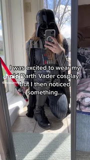 Video by Evasummers with the username @Evasummers, who is a star user,  July 18, 2024 at 12:52 AM. The post is about the topic EvaSummers and the text says '#cosplay #starwars #ladyvader #horny #hot #ripped #torn #sexycosplay #trending #fyp #foryou #fypviral #sexy #tiktok #nsfw #blonde #petite'