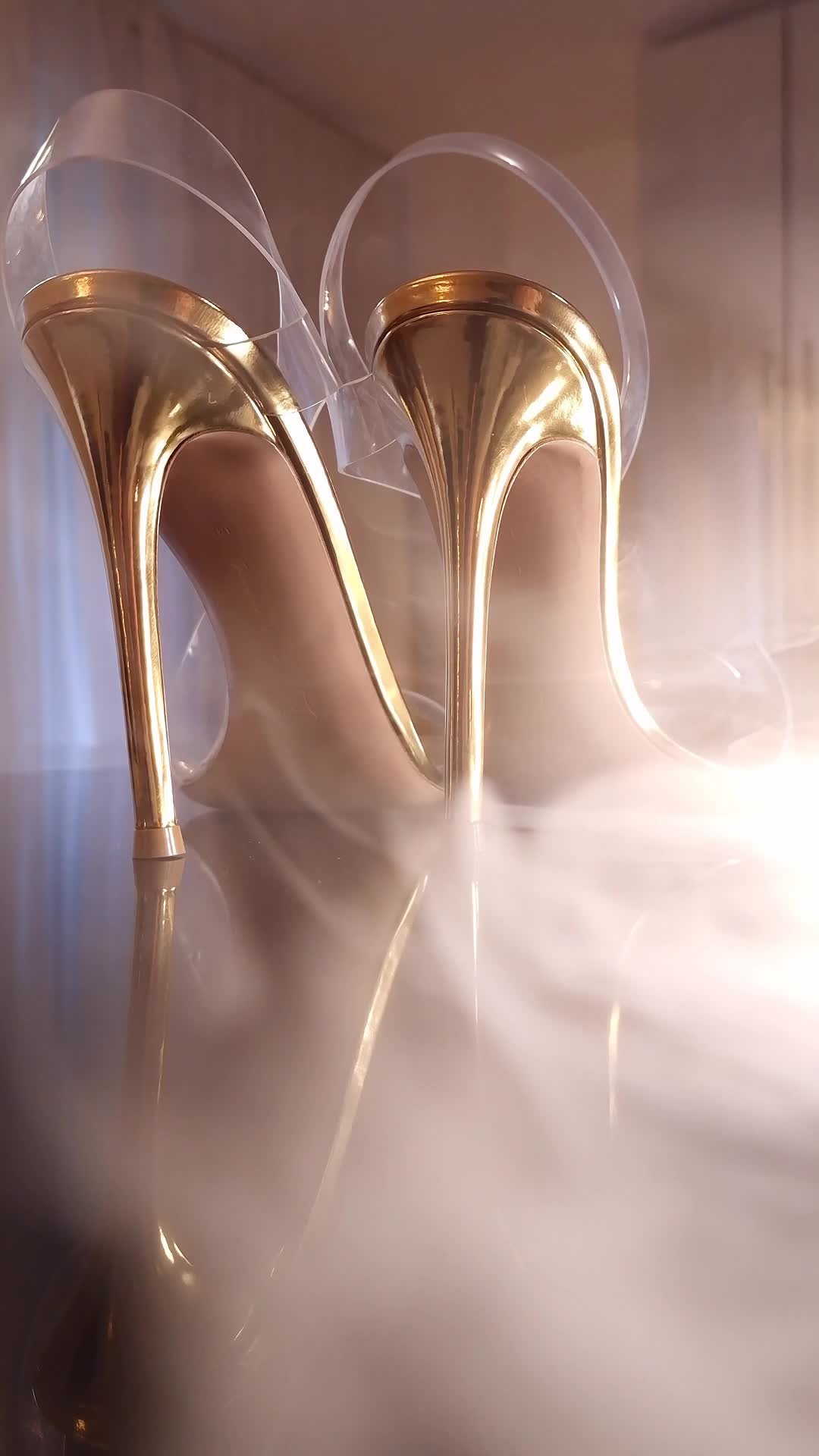 Video by Serafina Muse with the username @Serafinamuse, who is a star user,  October 27, 2023 at 4:12 PM. The post is about the topic Amateurs and the text says 'You are experiencing a gold heel daydream.
#smoke #highheels #inhale #whisper #ASMR'