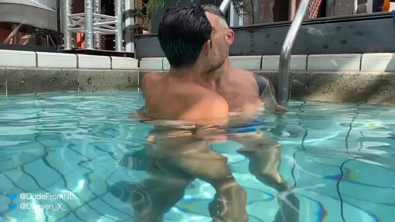 Video by Gay4Love with the username @Gay4Love, who is a verified user, posted on February 25, 2024. The post is about the topic Gay Porn and the text says 'pool workout'