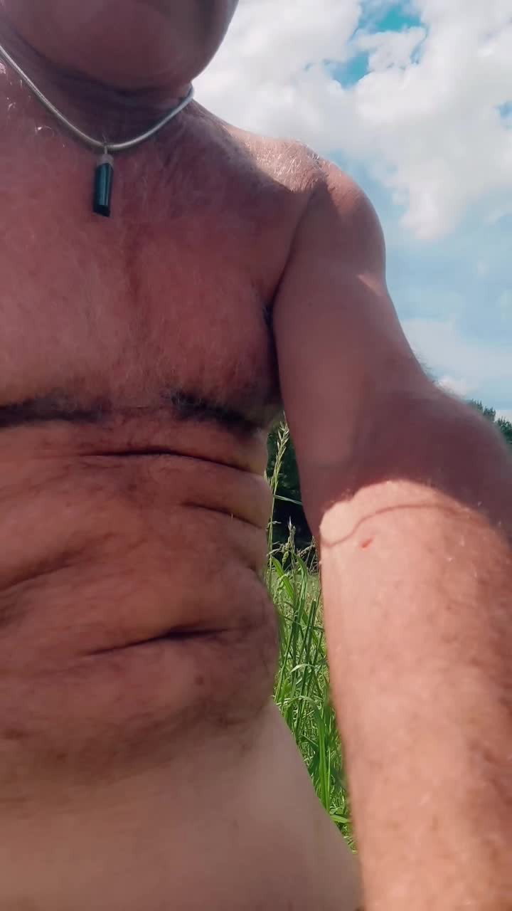Video by Naturistbi with the username @Naturistbi, who is a verified user,  May 26, 2024 at 12:57 PM. The post is about the topic Public and the text says 'Too horny i' the field'