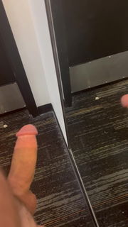 Video by Wheljaparty with the username @Wheljaparty, who is a verified user,  September 7, 2024 at 7:23 PM. The post is about the topic Cumming Cock and the text says 'Having some fun with the mirrors in the dressing room with some precum squirt'