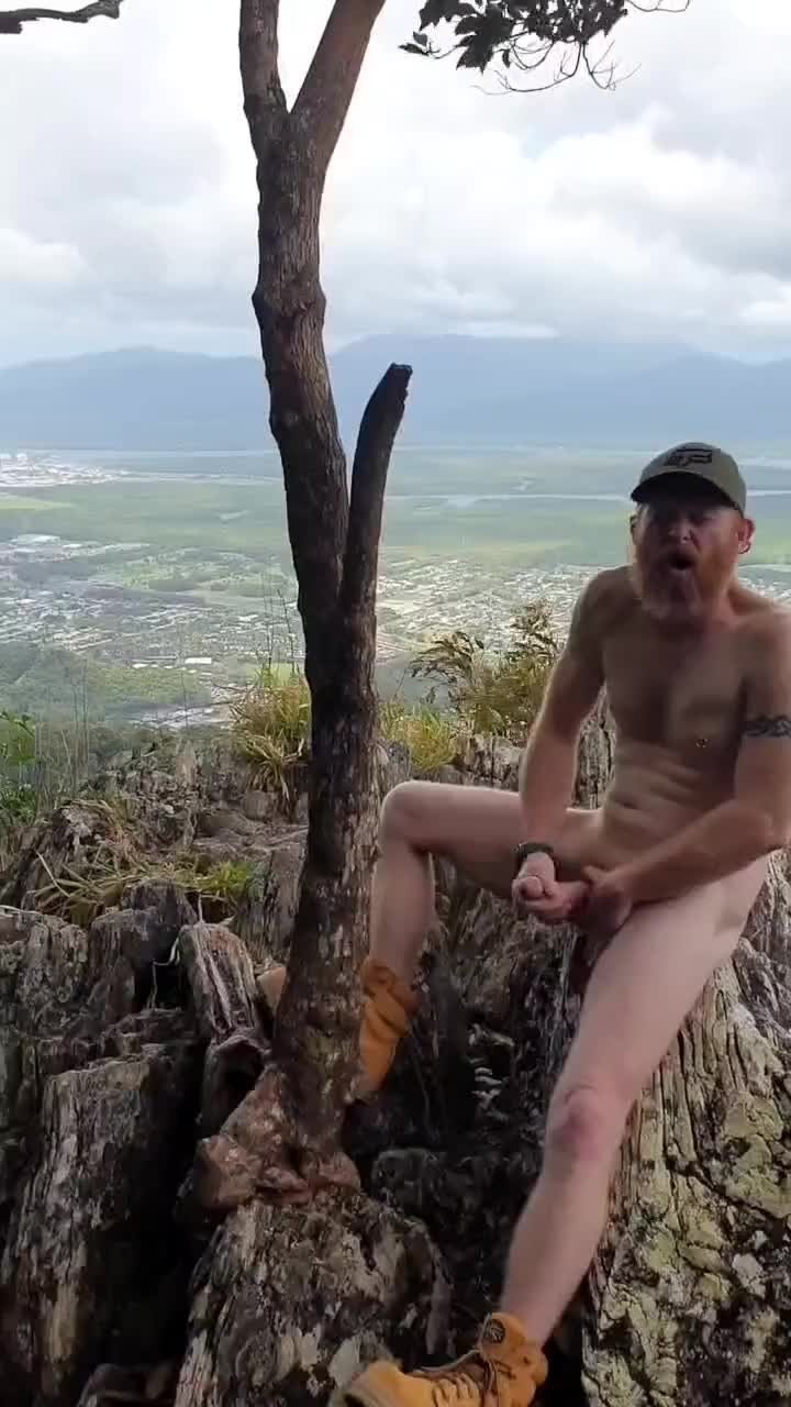 Video by DirtyDaddyFunStuff with the username @DirtyDaddyPorn, who is a verified user,  January 18, 2024 at 11:02 PM and the text says 'Ripped #buff #ginger Jerking off in Nature! #redhead #cum #cumshot'