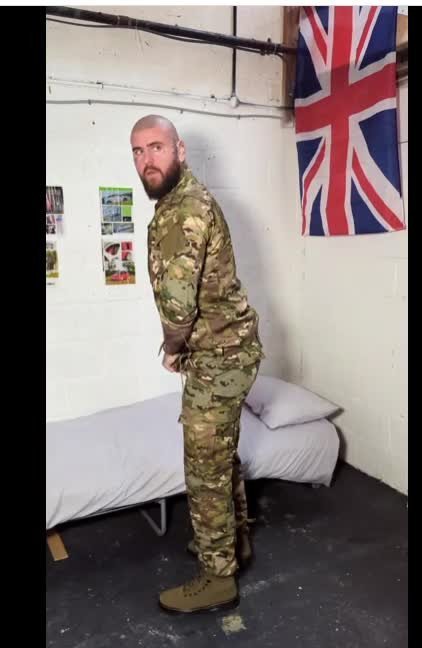 Video by DirtyDaddyFunStuff with the username @DirtyDaddyPorn, who is a verified user,  February 27, 2024 at 7:24 PM and the text says 'Huge Basket Military Bear #bear #beards #military #uniforms #hung #bulges #underwear'