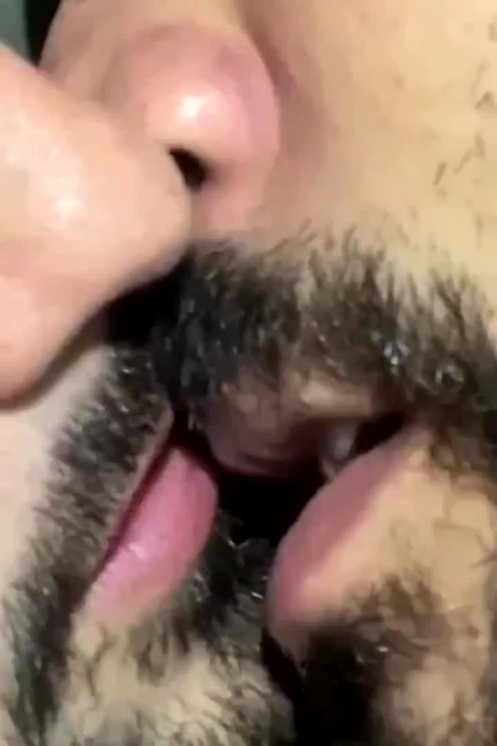 Video by DirtyDaddyFunStuff with the username @DirtyDaddyPorn, who is a verified user,  April 11, 2024 at 7:49 PM and the text says 'Passionate Tongue Kissing !  #beards #stubble #tongue #kiss #kissing #romantic #frenchkissing #kisses'