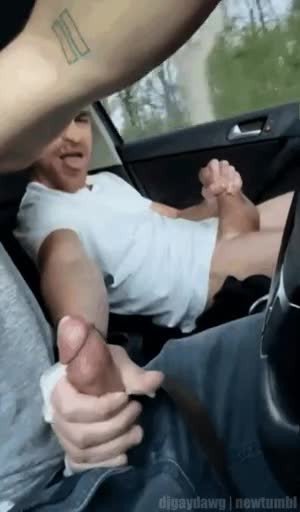 Video by DirtyDaddyFunStuff with the username @DirtyDaddyPorn, who is a verified user,  April 11, 2024 at 10:47 PM and the text says 'Cute Carjacking Cum!  #twinks #facial #selffacial #cum #cumshot #hung #tats #carjacking'