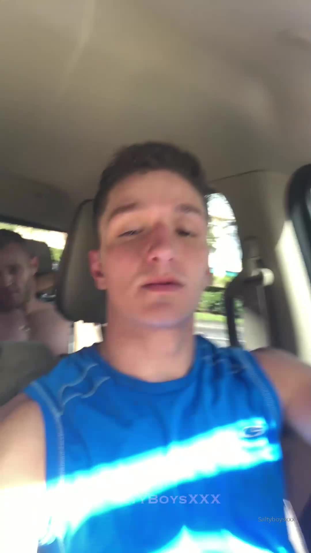 Video by DirtyDaddyFunStuff with the username @DirtyDaddyPorn, who is a verified user,  April 14, 2024 at 6:20 PM and the text says 'Sucking on the Freeway #twinks #muscles #carjacking #oral #cum #cumshot #public'