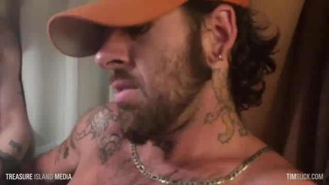 Video by DirtyDaddyFunStuff with the username @DirtyDaddyPorn, who is a verified user,  April 15, 2024 at 12:48 AM and the text says 'Rough Trade BJ #roughtrade #muscles #otters #hairy #blowjob #tats #cum #cumshot'