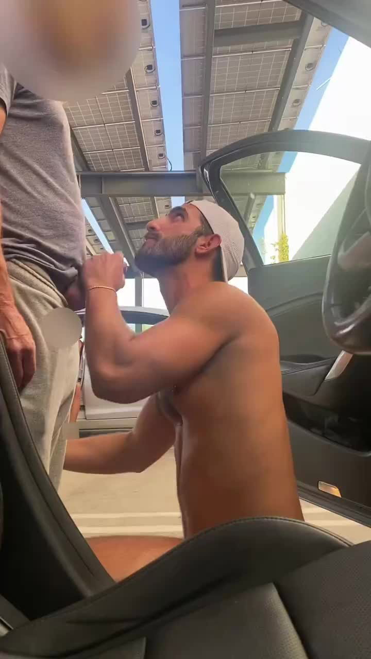 Video by DirtyDaddyFunStuff with the username @DirtyDaddyPorn, who is a verified user,  April 15, 2024 at 8:48 PM and the text says 'Otter Blowjob #carpark #carjacking #otters #hairy #facial #public #parks #stubble #cum'