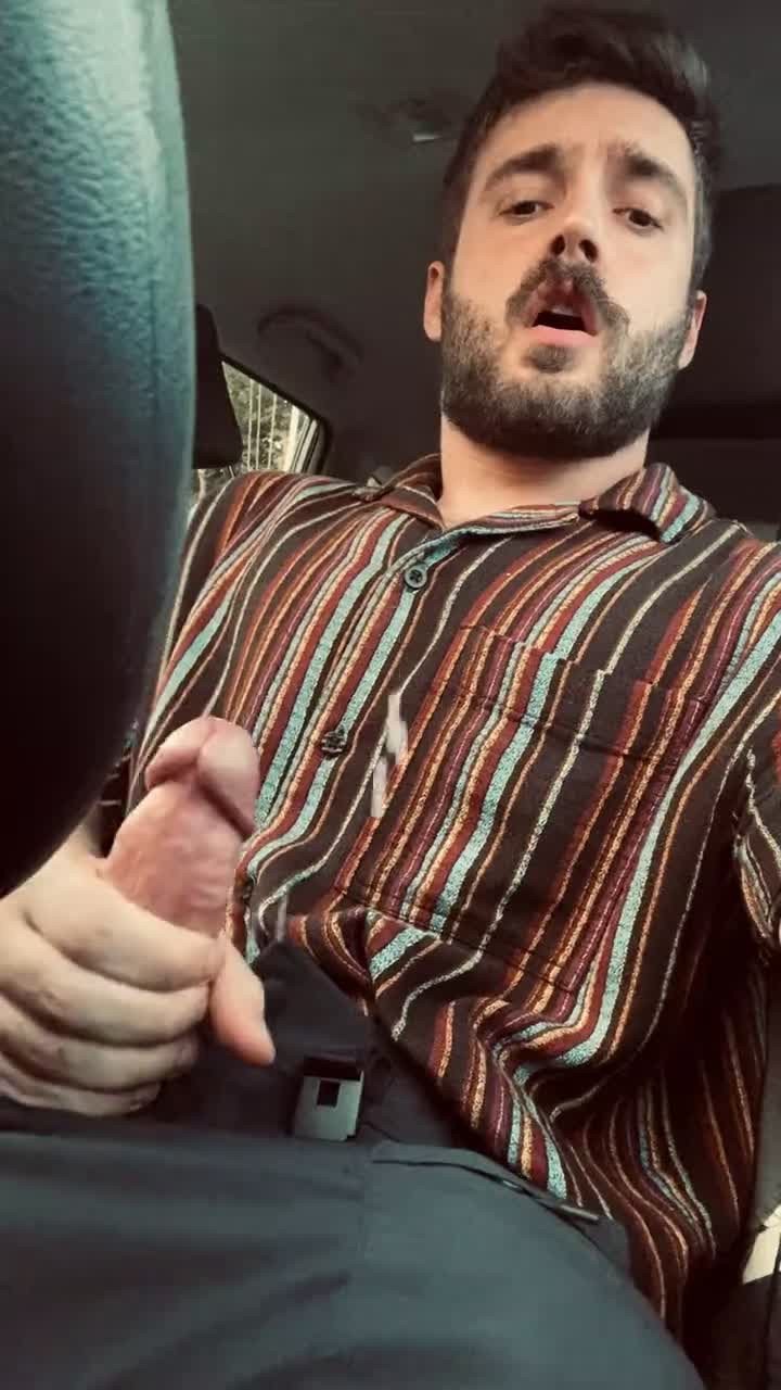 Video by DirtyDaddyFunStuff with the username @DirtyDaddyPorn, who is a verified user,  April 18, 2024 at 10:48 PM and the text says '#carjacking Bigshot of #cum #cumshot #beards'