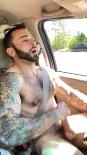 Video by DirtyDaddyFunStuff with the username @DirtyDaddyPorn, who is a verified user,  April 19, 2024 at 1:16 AM and the text says '#tatted #otter #carjacking #cum #cumshot #hairy #stubble'