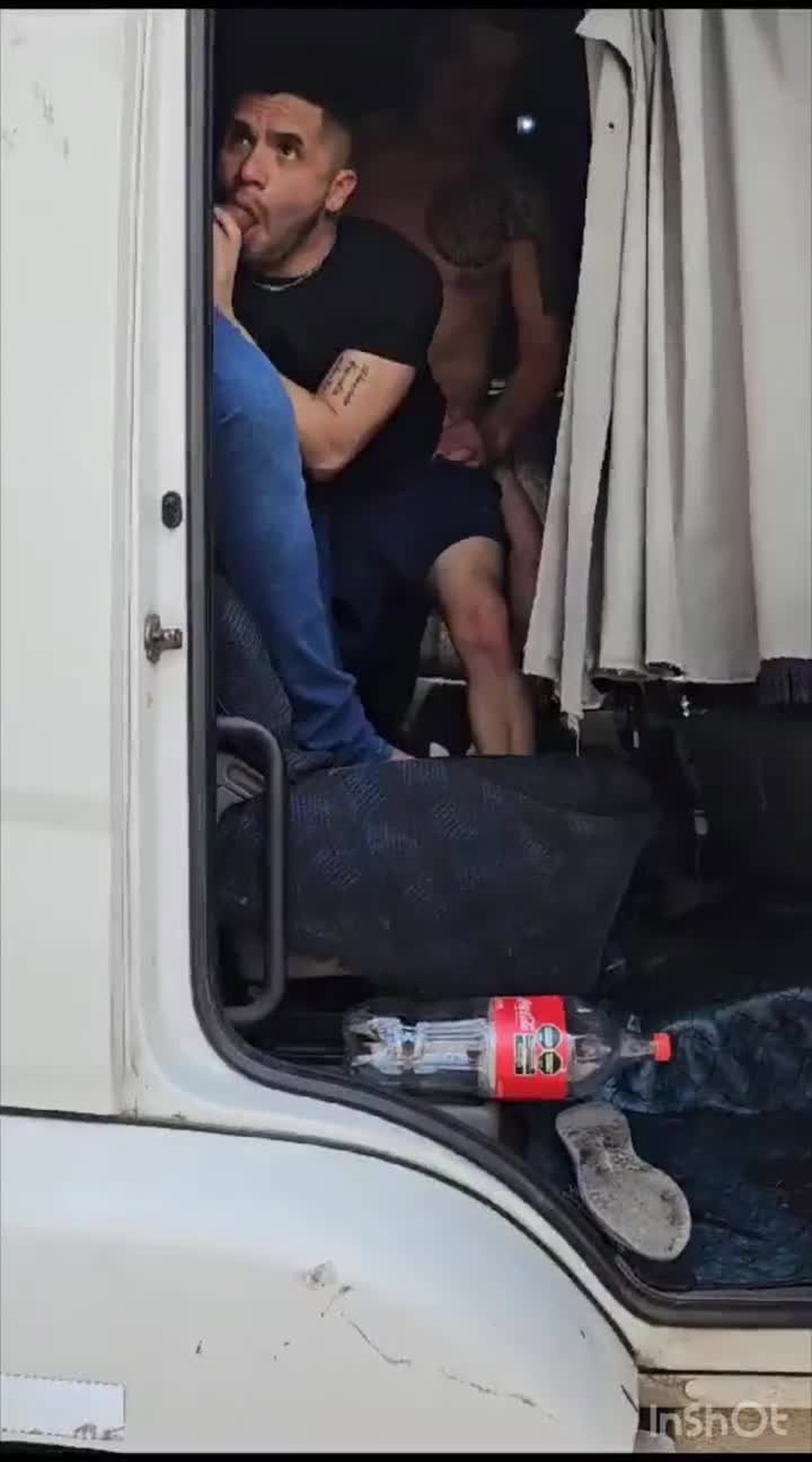Video by DirtyDaddyFunStuff with the username @DirtyDaddyPorn, who is a verified user,  April 21, 2024 at 9:34 PM and the text says '#Straight #truckers and #lotlizard #fucking #fuck #tats #stubble oral #carjacking #public #trucks #semi'