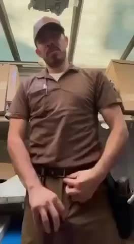 Video by DirtyDaddyFunStuff with the username @DirtyDaddyPorn, who is a verified user,  April 22, 2024 at 5:56 PM and the text says '#UPS #hung #horsehung #package #uniform #teaser #beard'