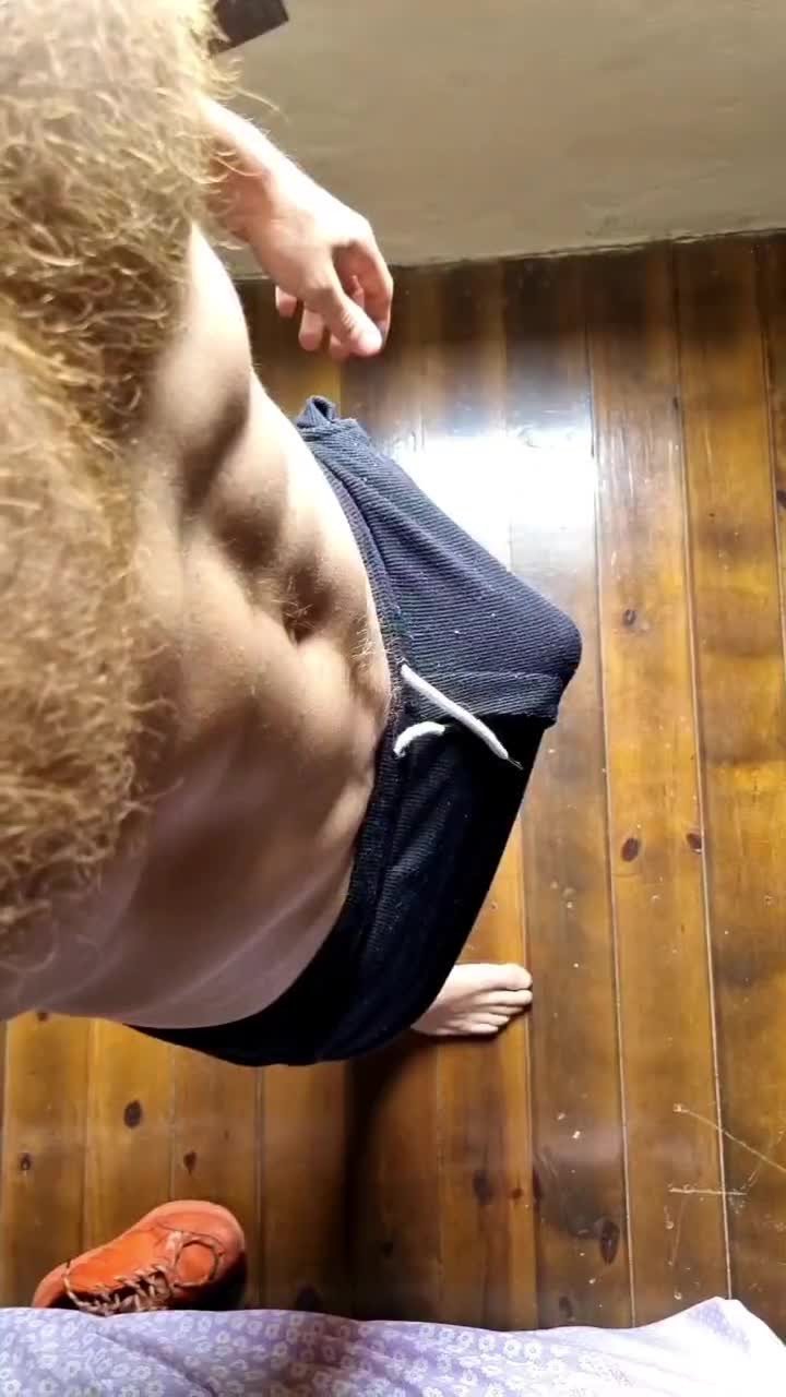 Video by DirtyDaddyFunStuff with the username @DirtyDaddyPorn, who is a verified user,  April 23, 2024 at 12:31 AM and the text says 'STUNNING #GINGER #UNCUT #COCK with #HAIRY #CHEST!  #hung #redhead #abs #muscles #strip'