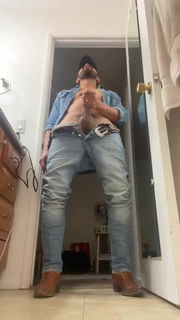 Video by DirtyDaddyFunStuff with the username @DirtyDaddyPorn, who is a verified user,  April 25, 2024 at 12:29 AM and the text says 'Ripped #Countryboy Drops Big Load!!  #denim #cum #cumshot #hung #abs #muscles #beards'