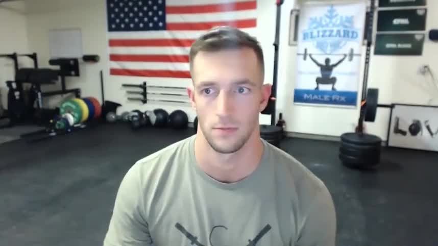 Video by DirtyDaddyFunStuff with the username @DirtyDaddyPorn, who is a verified user,  April 25, 2024 at 1:10 AM and the text says 'Self Sucking Military Stud #selfsucking #oral #cum #cumshot #buff #muscles #military #gym #hung'