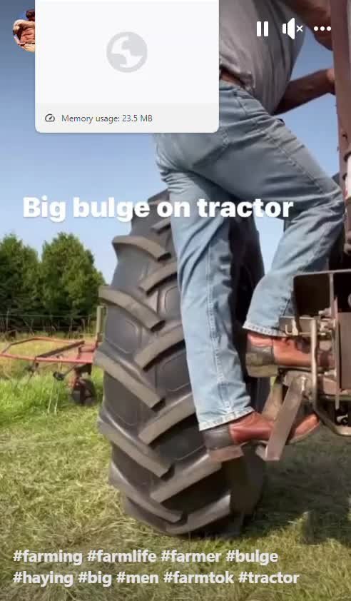 Video by DirtyDaddyFunStuff with the username @DirtyDaddyPorn, who is a verified user,  April 25, 2024 at 6:59 PM and the text says '#tractor BEAR #bears #beards #hairy #hung #tats #uniform #sweaty #muscles #buff #armpits #cowboy #farmer'