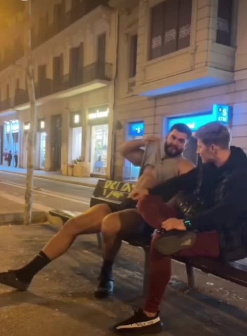 Video by DirtyDaddyFunStuff with the username @DirtyDaddyPorn, who is a verified user,  April 28, 2024 at 1:02 AM and the text says 'Can I touch it?  #public #hairy #buff #muscles #armpits'