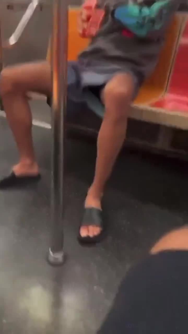 Video by DirtyDaddyFunStuff with the username @DirtyDaddyPorn, who is a verified user,  April 29, 2024 at 9:38 PM and the text says '#Peekaboo on the #subway #showingoff'
