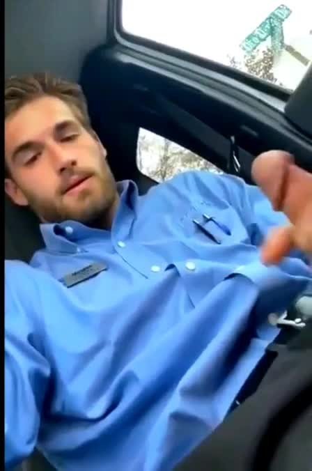 Video by DirtyDaddyFunStuff with the username @DirtyDaddyPorn, who is a verified user,  May 12, 2024 at 11:33 PM and the text says '#carjacking in his company uniform #public #cum #cumshot'
