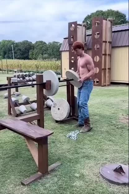 Video by DirtyDaddyFunStuff with the username @DirtyDaddyPorn, who is a verified user,  May 22, 2024 at 12:40 AM and the text says '#ginger #farmboy makes fun stuff #sports #buff #muscles #redhead #collegeboys #straight'