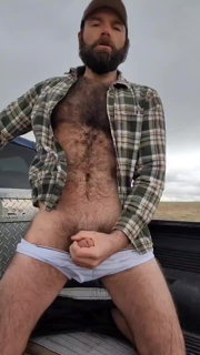 Video by DirtyDaddyFunStuff with the username @DirtyDaddyPorn, who is a verified user,  May 30, 2024 at 1:16 AM and the text says 'Windy Farmer Jerkoff #hairy #otter #farmer #outdoors #beards #cum #cumshot #furry #muscles #hung #cowboys #countryboys'