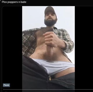 Video by DirtyDaddyFunStuff with the username @DirtyDaddyPorn, who is a verified user,  May 30, 2024 at 8:05 PM and the text says 'Windy Farmer Jerkoff 5 #hairy #otter #farmer #outdoors #beards #cum #cumshot #furry #muscles #hung #cowboys #countryboys #watersports'