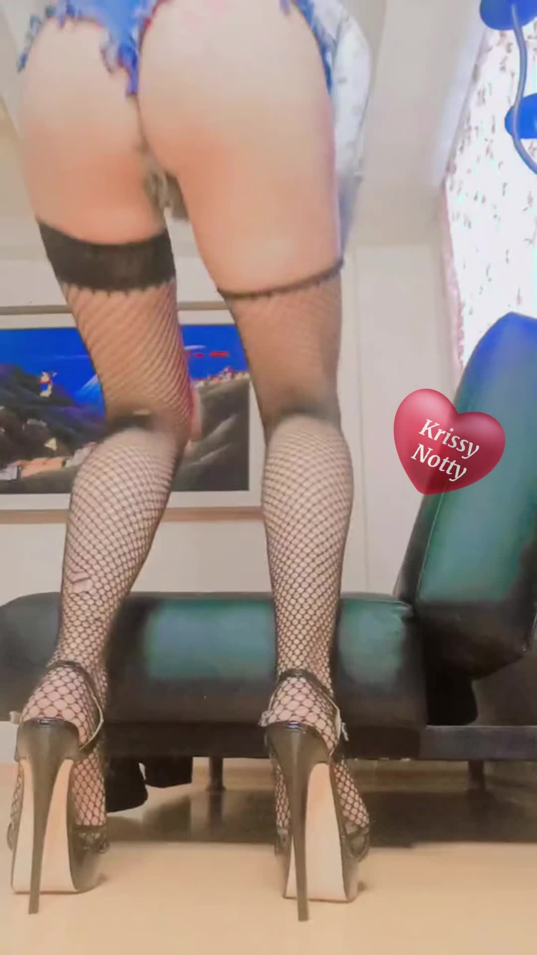 Video by KrissyNotty with the username @KrissyNotty, who is a verified user,  March 11, 2024 at 9:35 AM. The post is about the topic Ass and the text says 'I dance hard... I can also do other things hard... 😌'