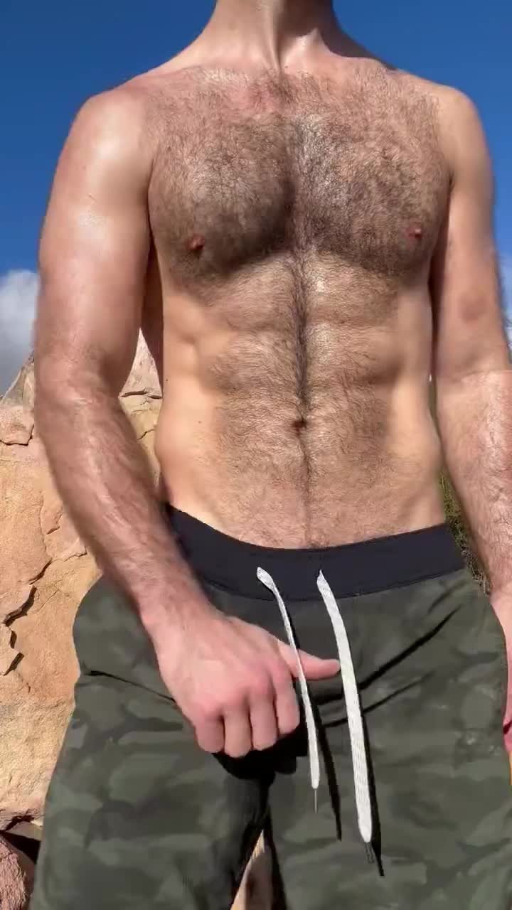 Shared Video by AussieHardinboy32 with the username @Hardinboy67, who is a verified user,  May 12, 2024 at 11:36 PM and the text says 'Very hot hairy guy, I'll lick his cum of his hairy chest, in fact, I'll lick him all over including those plump balls then suck his cock till hard again'
