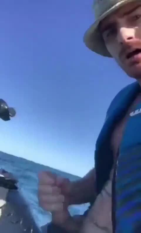 Shared Video by AussieHardinboy32 with the username @Hardinboy67, who is a verified user,  April 7, 2024 at 8:39 PM and the text says 'This is unique! A #man #jerkingoff while riding a #jetski #seadoo.

#cum #masturbation #outdoors #water'